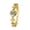 Gold Blue, variant on Women’s Four Leaf Clover Bracelet Watch, Natural Mother of Pearl Floral Watch for Women, Small Face Quartz Jewelry Watch with Crystal Rhinestone Band, Gold Silver Dress Watch Gift for Women