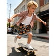 thumbnail image 4 of Aideaone Boys Button Down Shirts Short Sleeve Solid Striple Seersucker Shirt with Chest Pocket 5-14 Years, 4 of 5