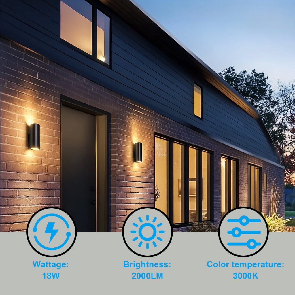 ENERGETIC LED wall cylinder light Up and Down Outdoor Wall Lights, 18W, 2000LM, 3000K