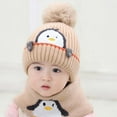 thumbnail image 2 of TAIAOJING Toddler Baby Girls Boys Soft Warm Knit Hat Kids Winter Hat With Earflap Scarf Hood Hat Relaxed Fit Child Daliywear One Size, 2 of 3