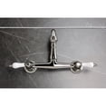 thumbnail image 2 of Kingston Brass KS3256PL Vintage Double-Handle Wall-Mount Bridge Kitchen Faucet, Polished Nickel, 2 of 7