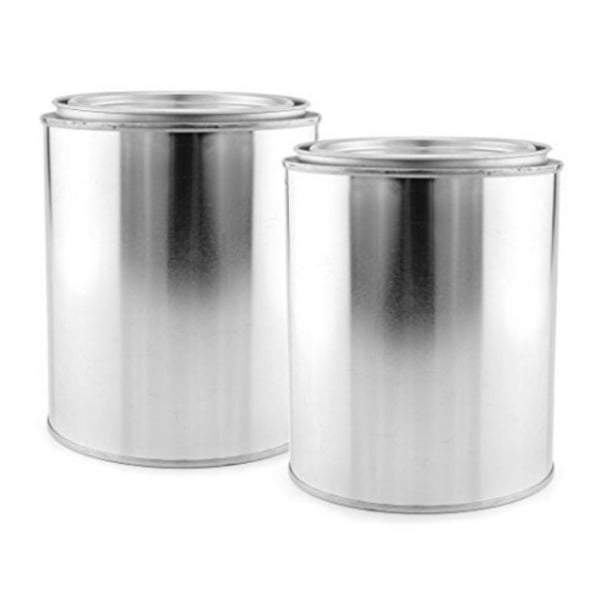 empty quart paint cans with lids (2 pack); unlined metal paint cans