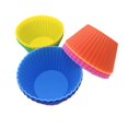 thumbnail image 5 of (Paquete de 24) Moldes para muffins, moldes de silicona antiadherentes para muffins, cupcakes, brownies, etc., diámetros de 7 cm (rosa, verde, morado, naranja, azul y rojo), 5 of 5