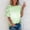 Green, variant on Ussuma Crew Neck Short Sleeve Gradient Color Print Blouses for Women Colourful Pullover Blouse for Women Personality leisure Family Dinner Party Outdoor Picnic Work
