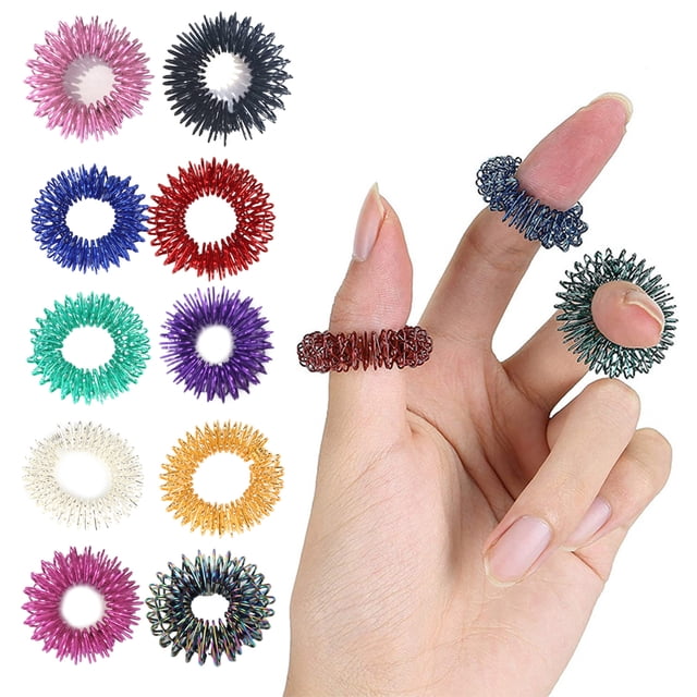 Lubelski 5Pcs Massage Circles Round Smell-less Long-term Use Kill Time Flexibility Relieve Stress Metal Mini Spring Anti-Stress Rings Daily Accessories