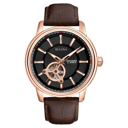 UPC 042429502109 product image for Bulova Men s Automatic Brown Leather Automatic Watch 97A109 | upcitemdb.com