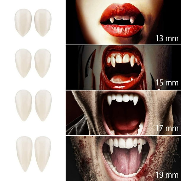 Koxuky 4 Pairs Vampire Fangs with Adhesive, Halloween Vampire Teeth