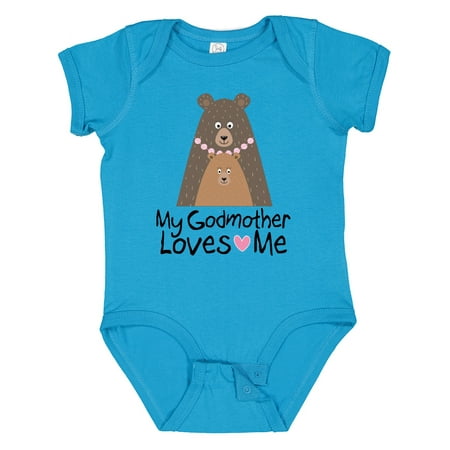 

Inktastic My Godmother Loves Me Godchild Bear Gift Baby Boy or Baby Girl Bodysuit