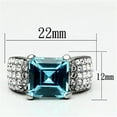 thumbnail image 2 of Luxe Jewelry Designs Women's High Polished Stainless Steel Ring with Sea Blue Crystals - Size 7, 2 of 4