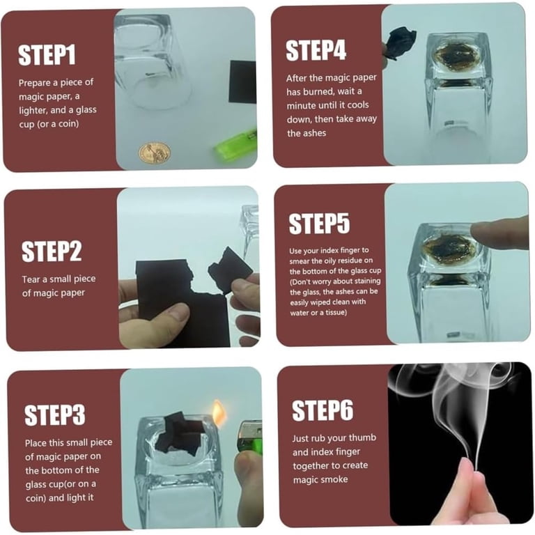 Changmaius Hell's Smoke Magic Toy with Flash Paper - Create Fingertip Smoke  Illusion for Party Tricks, Safe & Easy Magician Prop