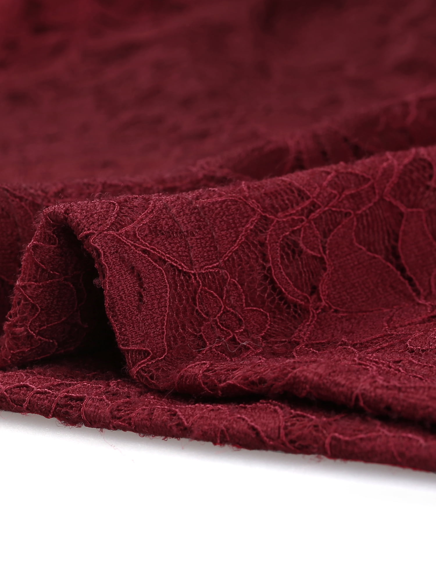 DARING DIVA Sheers Flower Embroidery Lace Top XL Burgundy