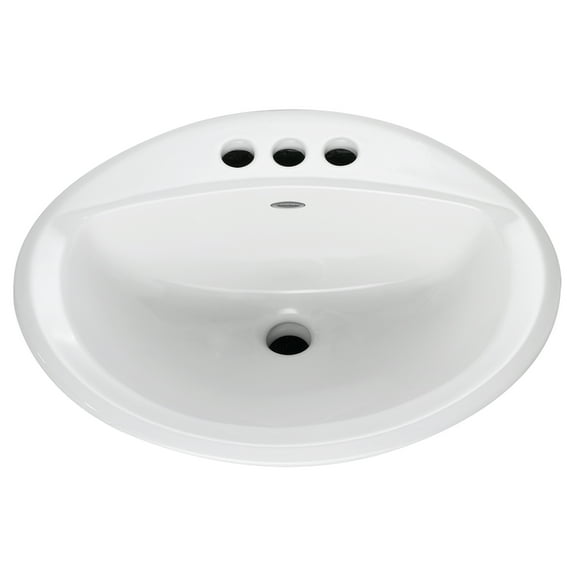 American Standard Aqualyn Less Overflow Countertop Bathroom Sink with 4 in. Faucet Holes in White