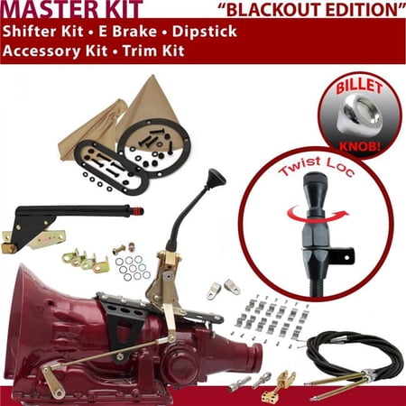 American Shifter TH200 Shifter Kit Black 8 in. E Brake Cable Clamp Clevis Trim Kit Dipstick for EE3EC