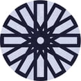thumbnail image 1 of Ahgly Company Tapis d'Intérieur Ronds Transitionnels Bleus Lavables à la Machine, 3 Pieds Rond, 1 of 7