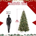 thumbnail image 2 of LAMPHOME 8ft PE/PVC Pre-lit Artificial Christmas Tree, 2850 Branch Tips, 600 Warm White LEDs, 91 Red Fruit+91 Pine Cones, 4-Part Hinged, Metal Stand, Holiday Décor, 2 of 10
