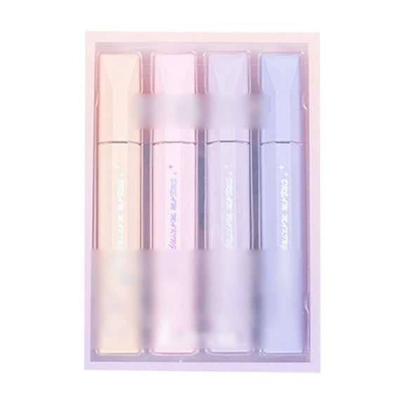 Oimcto Glitter Highlighter Purple,Bright Pastel Highlighters Set of 4,Aesthetic Highlighters in Chisel Tips Metal Highlighters Highlights Notes and Glitter Ink Sets 13Ml for Journaling Coloring