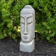 thumbnail image 2 of Northlight 23.25" Large Buddha Head Outdoor Garden Statue, 2 of 5