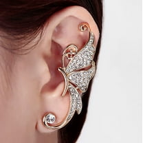 Guodhu Fashion Women's Fake Diamond Wing Earrings for Wedding Party Date Engagement Gift Trendy Jewelry Elegant Ear Accessories