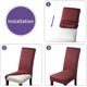 thumbnail image 3 of Funda elástica para silla con respaldo alto para un ajuste flexible y seguro, protectores de silla lavables de tela jacquard, funda impermeable para silla de comedor para uso en múltiples entornos, 3 of 5