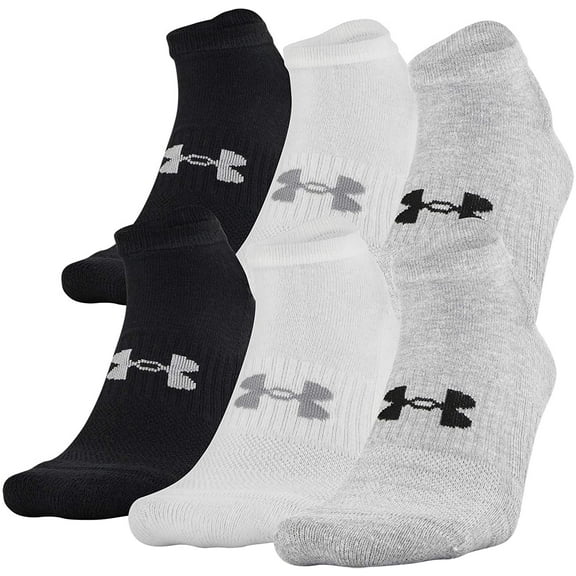 Under Armour Adult Cotton No Show Socks, 6-pairs