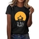 thumbnail image 1 of Gibobby Playera de Manga Corta con Cuello Redondo Camiseta gráfica para mujer, divertida camiseta manga corta con cuello redondo para ver películas, blusa(Negro,CH), 1 of 4