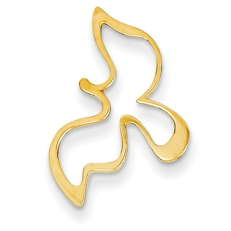 - 14k Yellow Gold Dove Pendant Charm Necklace Religious For Women