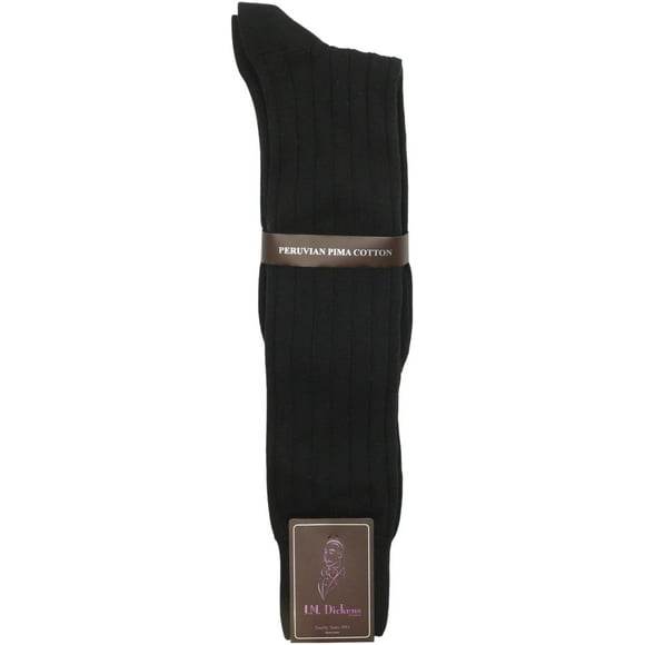J.M Dickens Men's Black Pima Cotton Dress Socks Sock - M