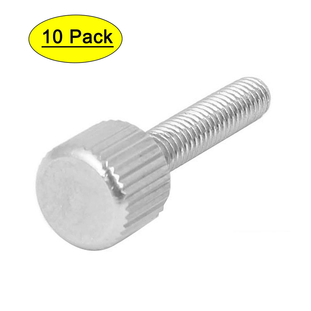 Computer PC Case Stainless Steel Flat Head Knurled Thumb Screw M4 x