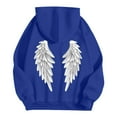 thumbnail image 3 of MHFRRA Sudadera con Capucha Informal con Estampado de Ángel de Invierno, Forro Suave y Bolsillo Frontal para Exteriores, Ropa de Calle A La Moda Azul, 3 of 3