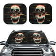 thumbnail image 2 of Kll Glitch Screaming Skull Windshield Sun Shade 2-Piece Foldable Car Front Window Sunshade For Most Sedans Suv Truck- Small, 2 of 7