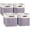 Purple, variant on Fabric Cube Bins Set of 4 Storage Baskets with PU Handles for Home Closet Foldable Storage Bins (Blue, 10.5" x 10.5" x 11")