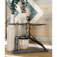 thumbnail image 2 of 14" x 12" Brass Polystone Yoga Sculpture, by DecMode, 2 of 9