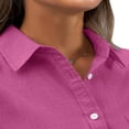 thumbnail image 3 of CHOK Chemises à Manches Longues en Coton et Lin pour Femmes, Blouses à Col, Hauts avec Poche, 3 of 6