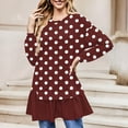 thumbnail image 2 of aidice Tops for Women Trendy Crewneck Long Sleeve Ruffle Shirts Fitting Comfy Fall Warm Pullover Tops, 2 of 5