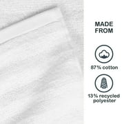 Mainstays Performance Cotton Bath Towel, Super Soft Quick Dry Fade Resistant, Textured White