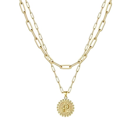 DESIGNICE 2026 New Initial Necklaces for Women,Adds Dimension Gold Necklace for Women,Stainless Steel Material Letter Necklace for Women,Gold,Stylep