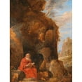 thumbnail image 2 of David Teniers The Younger 15x18 Gold Ornate Wood Frame and Double Matted Museum Art Print Titled - A Landscape with Saint Jerome Outside a Grotto, 2 of 4