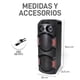 thumbnail image 2 of BOCINA BLUETOOTH RECARGABLE CON DOS BOCINAS DE 6.5 PULGADAS, BASS PLUS NEGRO Y LUZ RGB., 2 of 5