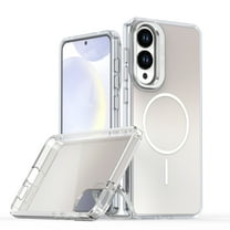 ELEHOLD Case for Samsung Galaxy S25 Edge, Gradient Magnetic Case with Camera Lens Kickstand,White