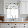 thumbnail image 3 of Blue Yellow Floral Spring Valance Curtains for Kitchen/Living Room/Bathroom/Bedroom Window,Rod Pocket Small Topper Half Short Window Curtains Voile Sheer Scarf,Summer Botanical Pastoral Green 60"x18", 3 of 8