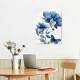 thumbnail image 3 of Chilfamy   Canvas Wall Art Navy Flower Painting Art Prints Blue Floral With Butterfly Picture Artwork Modern Bedroom Bathroom Wall Decor Framed Ready to Hang Each Panel 16x20 in/12x16 in, 3 of 5