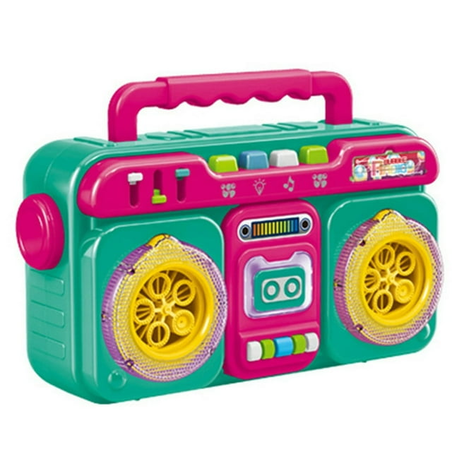 Bubble Machine With Light & Music Vintage Tape-Recorder Shaped Bubble Blower