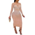 thumbnail image 1 of Vestido PORRCEY Hot Drilling Craft Sexy de manga larga para mujer, 1 of 5