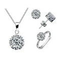 thumbnail image 2 of Tiara Set Of 4 Necklace Pendant Ring And Stud Earrings In Silver Plated Crown Setting, 2 of 2