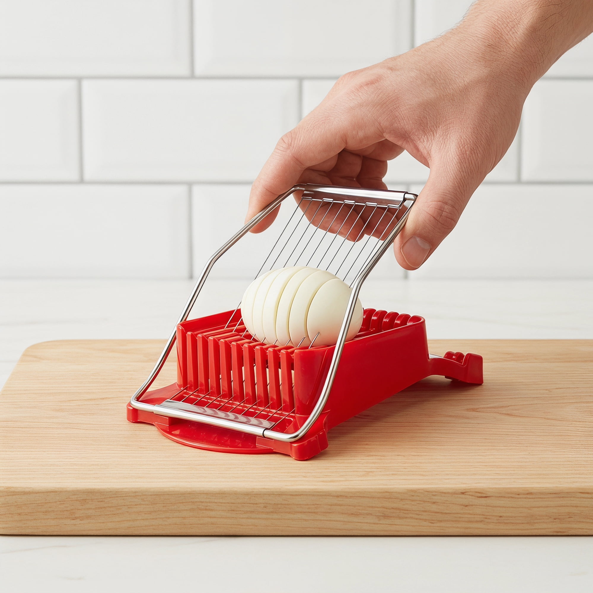 Unique Bargains Stainless Steel Wire Luncheon Meat Slicer for Cooking  Red 5"x7.8"