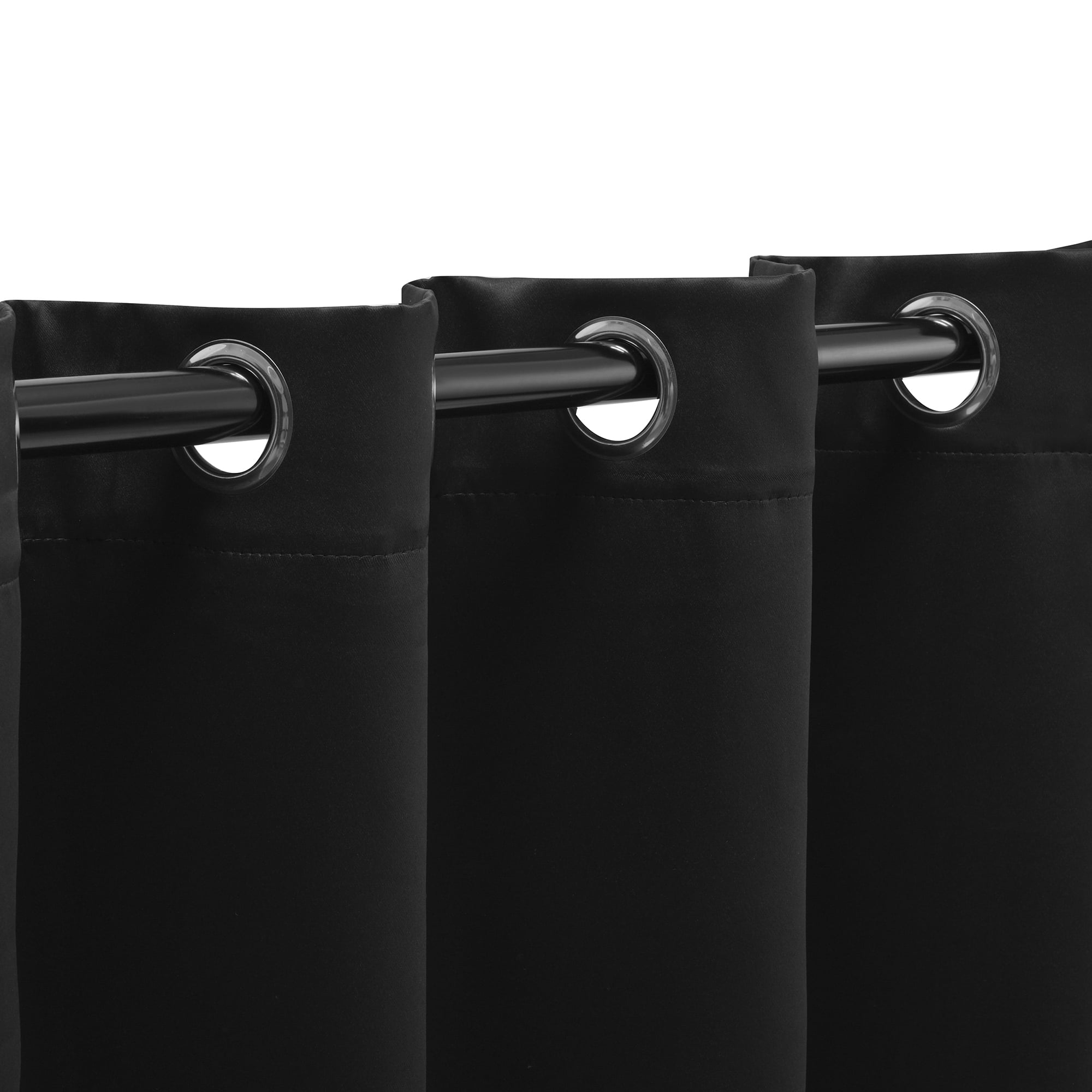 Bkue Nile Mills Modern, Classic Solid Semi Blackout Curtains, Set of 2, 42" x 96", Black