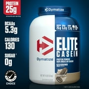 Dymatize Elite 100% Micellar Casein Powder, Cookies & Cream, 25g Protein, 4 Lb