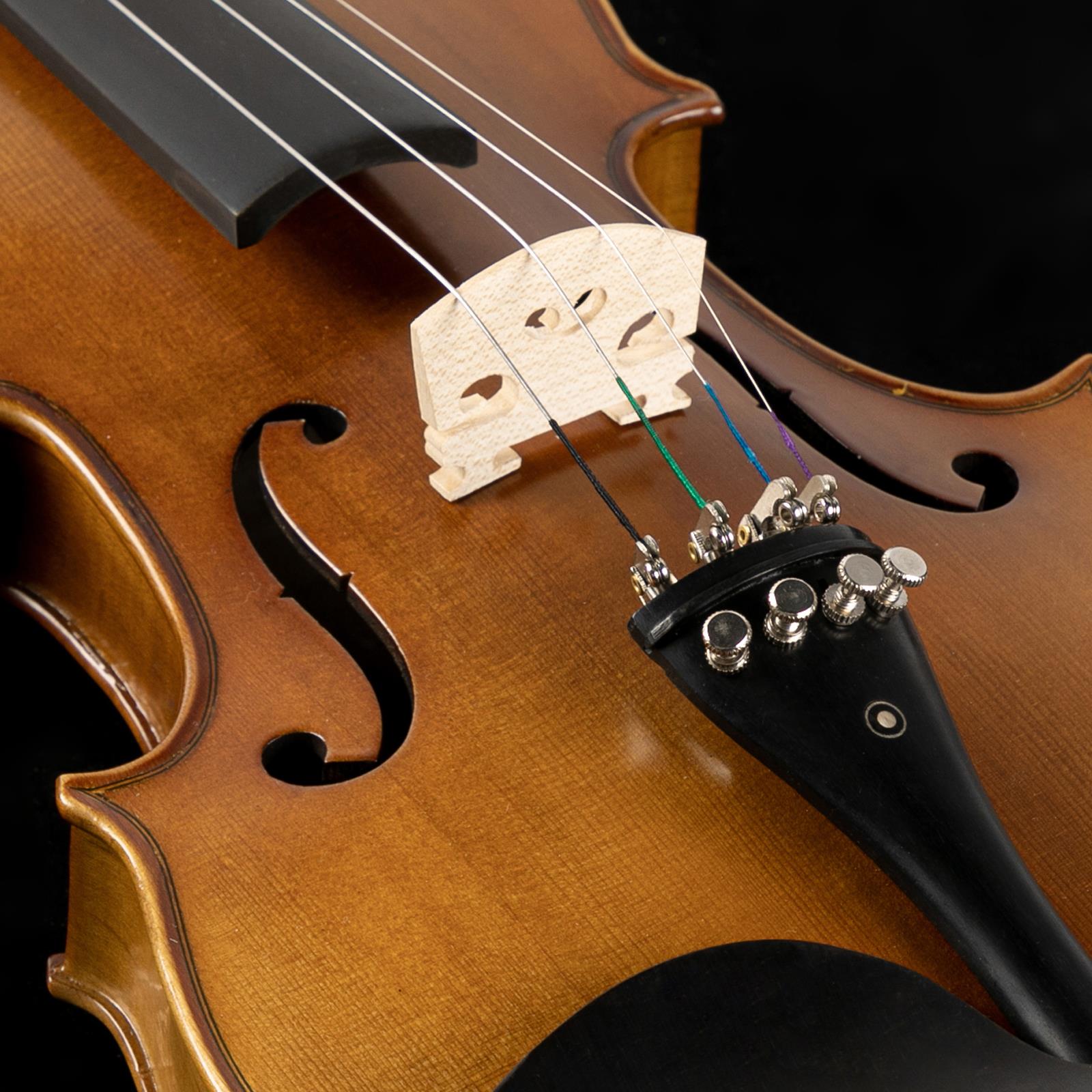 Glarry 4/4 Acoustic Violin Kit w/Square Case, 2 Bows, Extra Strings and Bridge, Matt Natural