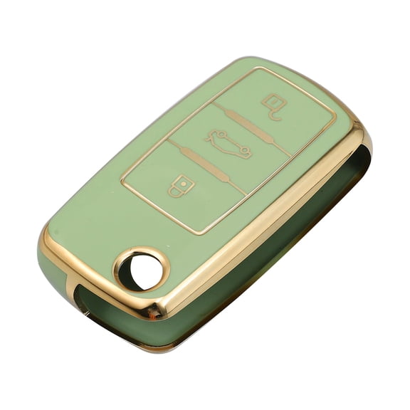 Unique Bargains Silicone Smart Key Fob Case Cover for Volkswagen Tiguan 2010-2017 Key Fob Shell Protector Keyless Green