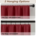 thumbnail image 5 of MKHILL Vela Red Short Blackout Curtains 30 Inch Length 2 Panels, Thermal Insulated Rod Pocket Small Window Drapes for Kitchen Bathroom, Each 30"W x 30"L, 5 of 10